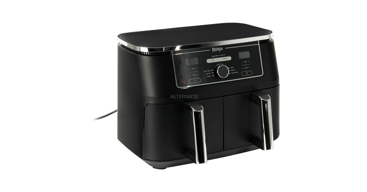 Nutri Ninja Foodi MAX Dual Zone AF400EU, Heißluftfritteuse(schwarz, 2.470 Watt)