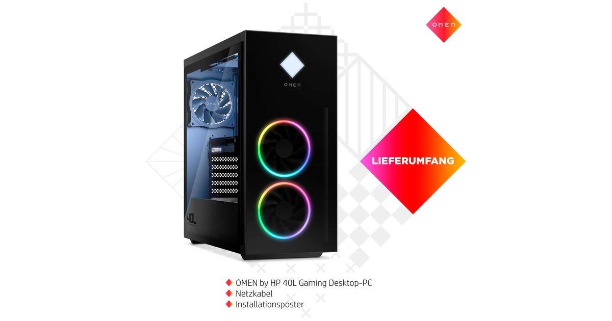 OMEN 40L Desktop GT21-0200ng, Gaming-PC(schwarz, ohne Betriebssystem)