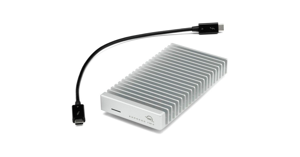 OWC Express 1M2 2 TB, Externe SSD(silber/aluminium, Thunderbolt 4 (USB-C), USB-C)