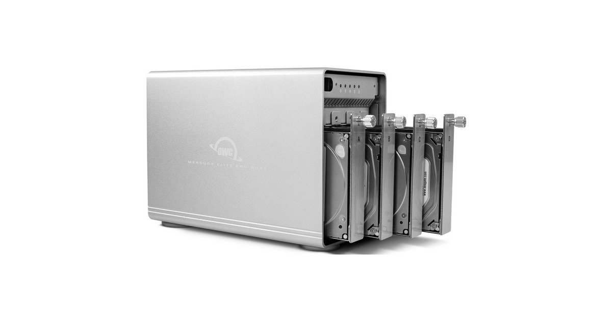 OWC Mercury Elite Pro Quad RAID, Laufwerksgehäuse(silber, USB 3.2 Gen 2)