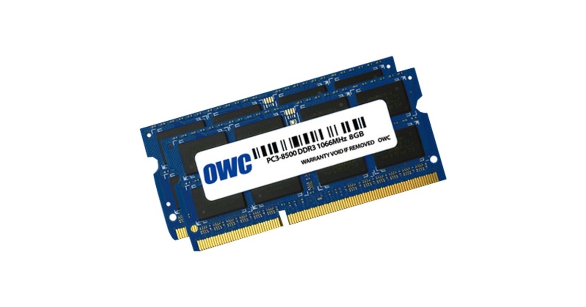 OWC SO-DIMM 16 GB DDR3-1066 (2x 8 GB) Dual-Kit, für MAC , Arbeitsspeicher(OWC8566DDR3S16P)