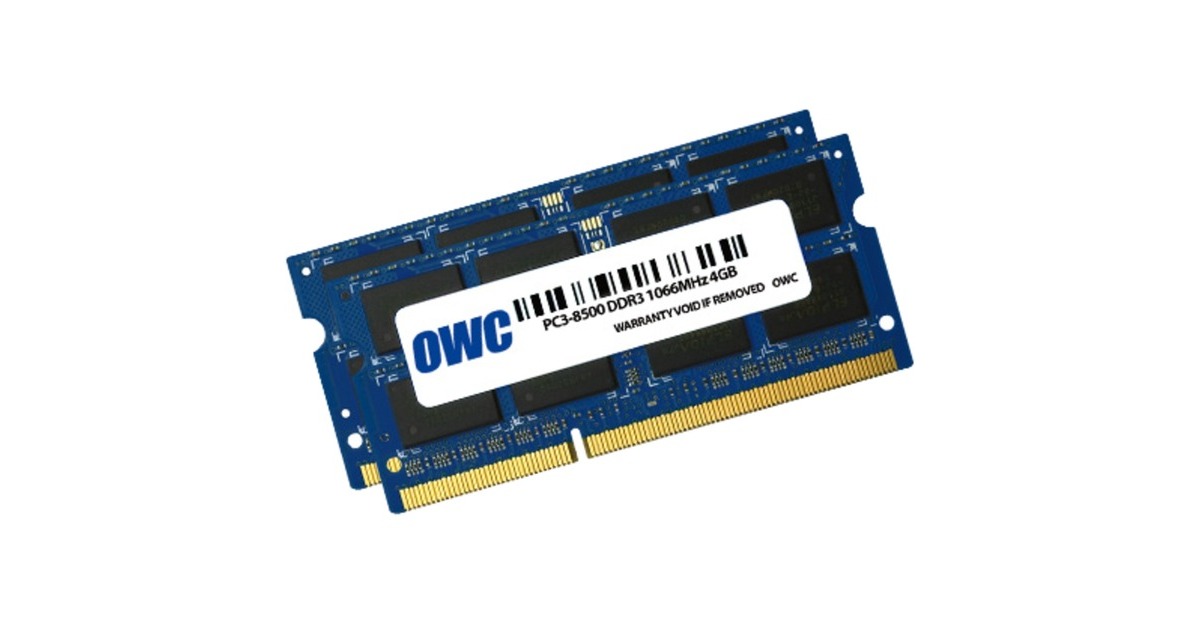 OWC SO-DIMM 8 GB DDR3-1066 (2x 4 GB) Dual-Kit, für MAC , Arbeitsspeicher(OWC8566DDR3S8GP)