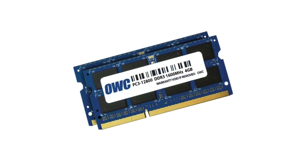 OWC SO-DIMM 8 GB DDR3-1600 (2x 4 GB) Dual-Kit, für MAC , Arbeitsspeicher(OWC1600DDR3S08S)
