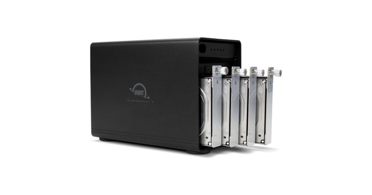 OWC ThunderBay 4 -RAID 5, Laufwerksgehäuse(schwarz, 4-Bay Storage Enclosure mit Dual Thunderbolt 3 Ports)