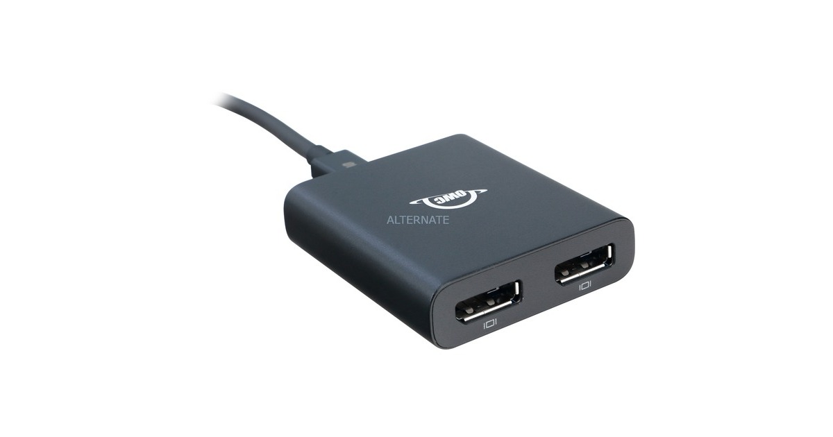 OWC Thunderbolt 3/2x DisplayPort Adapter(schwarz, Outlet)