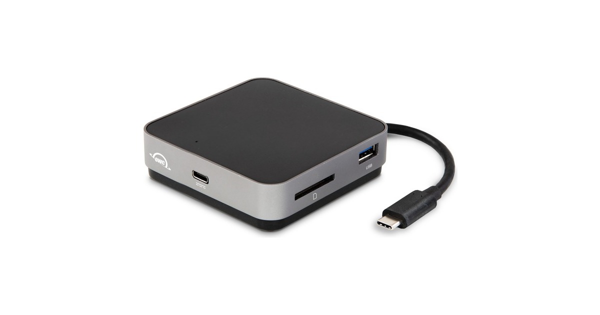 OWC USB-C Travel Dock, Dockingstation(grau/schwarz, HDMI, SD Kartenleser, USB-A)