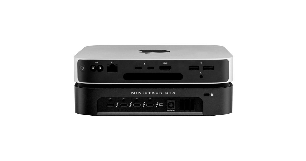 OWC miniStack STX, Thunderbolt 4, Laufwerksgehäuse(schwarz, Stapelbares Storage-Gehäuse mit Thunderbolt Hub Xpansion)