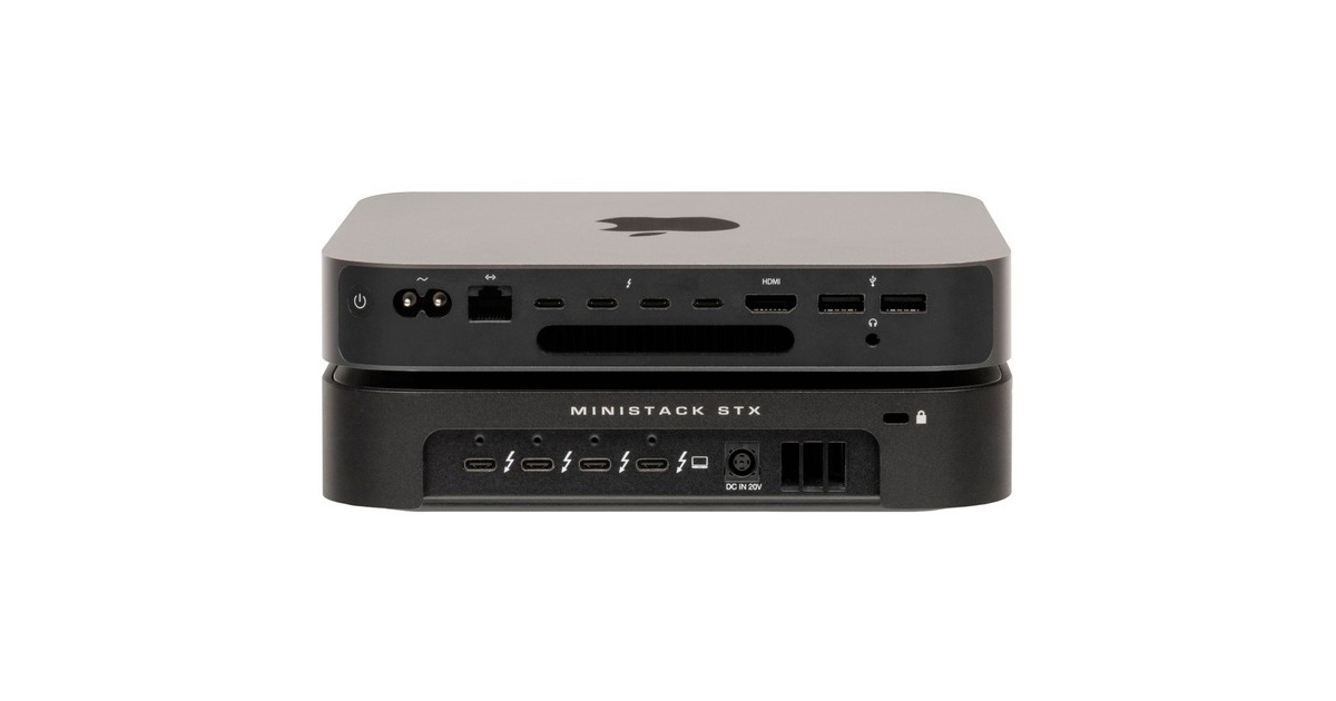 OWC miniStack STX, Thunderbolt 4, Laufwerksgehäuse(schwarz, Stapelbares Storage-Gehäuse mit Thunderbolt Hub Xpansion)