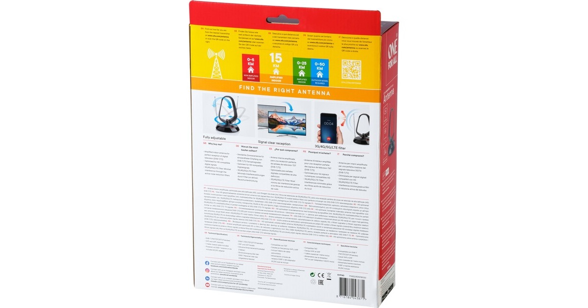 One for all DVB-T2 Zimmerantenne SV 9143(schwarz)