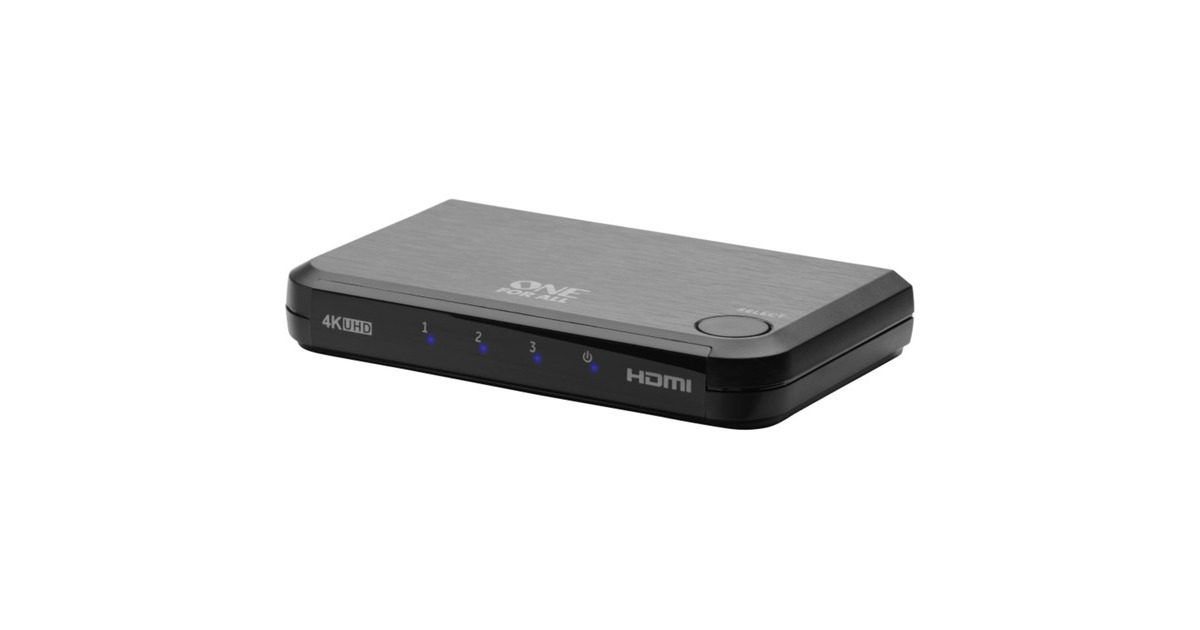 One for all Intelligenter HDMI-Switch SV1632 4K, HDMI Switch(schwarz, Full-HD HDMI Umschalter)