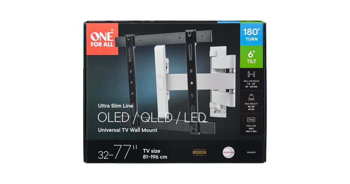 One for all TV-Wandhalterung Drehbar(schwarz/weiß)