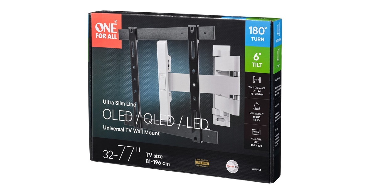 One for all TV-Wandhalterung Drehbar(schwarz/weiß)