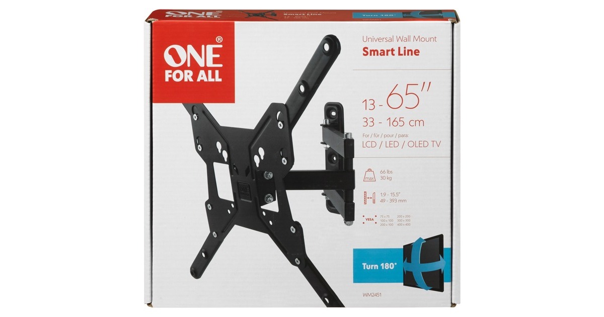 One for all TV-Wandhalterung Drehbar WM2451(schwarz)