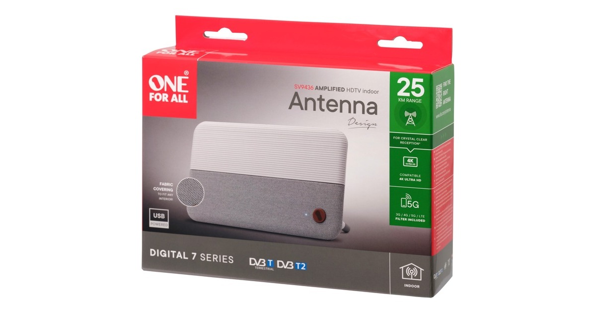 One for all Verstärkte Zimmerantenne SV9436-5G(weiß)