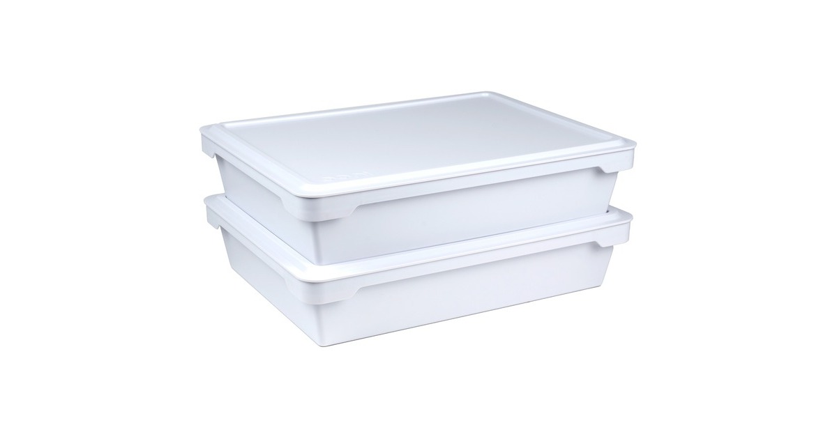 Ooni Pizzateigboxen, Behälter(weiß, 2 Pizzaballenboxen + 2 Deckel)
