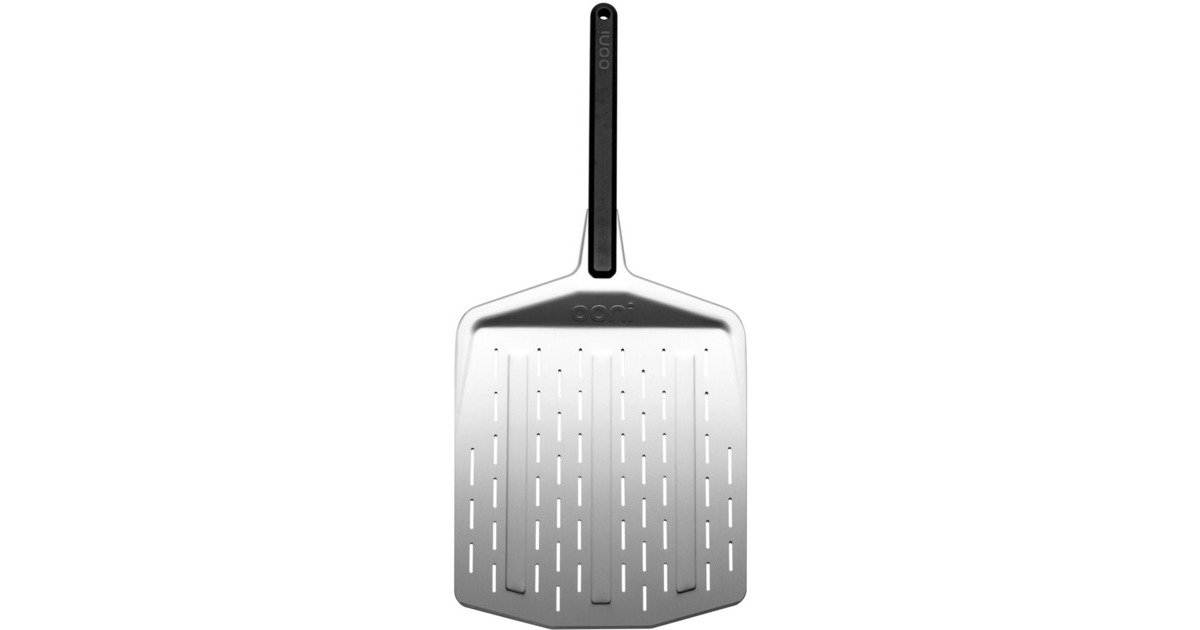 Ooni Premium Pizzaheber 14", perforiertes Aluminium, Grillbesteck(silber/schwarz, für Pizzen bis ca. Ø 36cm)