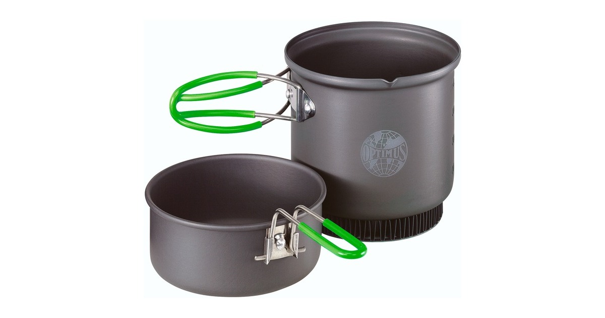 Optimus Terra Weekend HE Kochset 0.95 L, Topf-Set(grau/grün, 2-teilig)