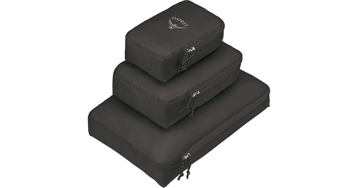 Osprey Ultralight Packing Cube Set, Tasche(schwarz, drei Packing Cubes Größe L, M und S)