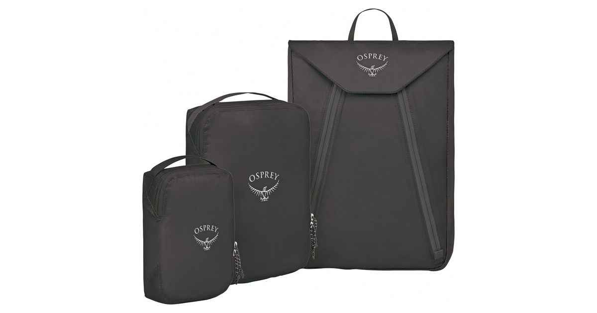 Osprey Ultralight Starter Set, Tasche(schwarz, 2 Packing Cubes, 1 Kleidermappe)