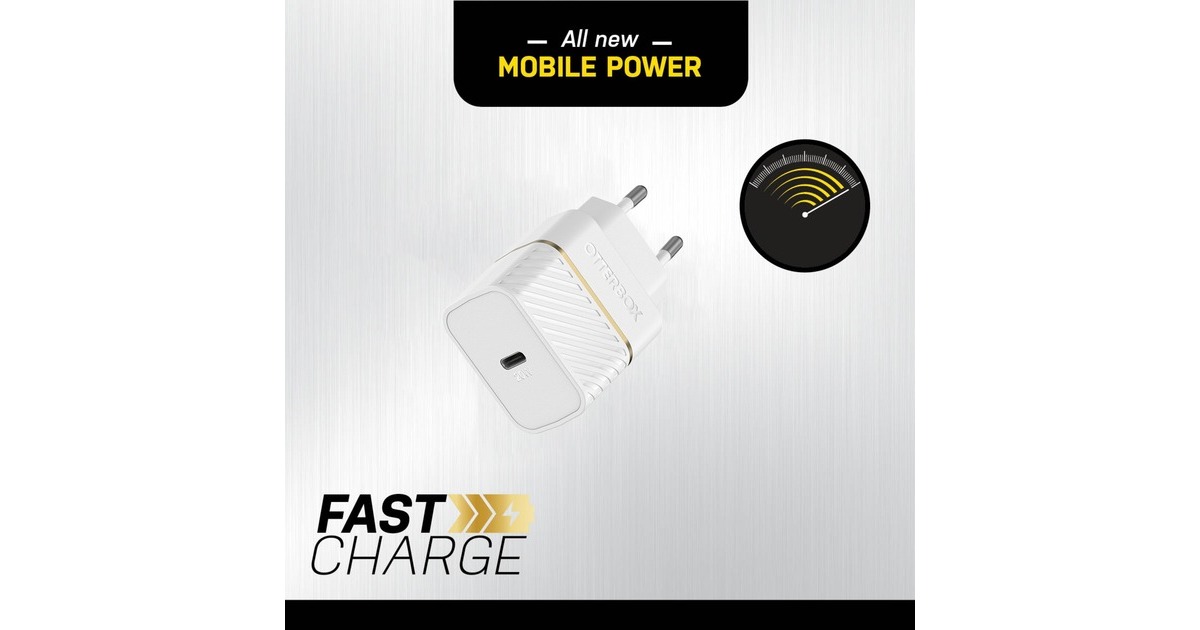 Otterbox EU Wand-Schnelladegerät Premium-Fast Charge, 20W(weiß, USB Power Delivery 3.0, USB-C)