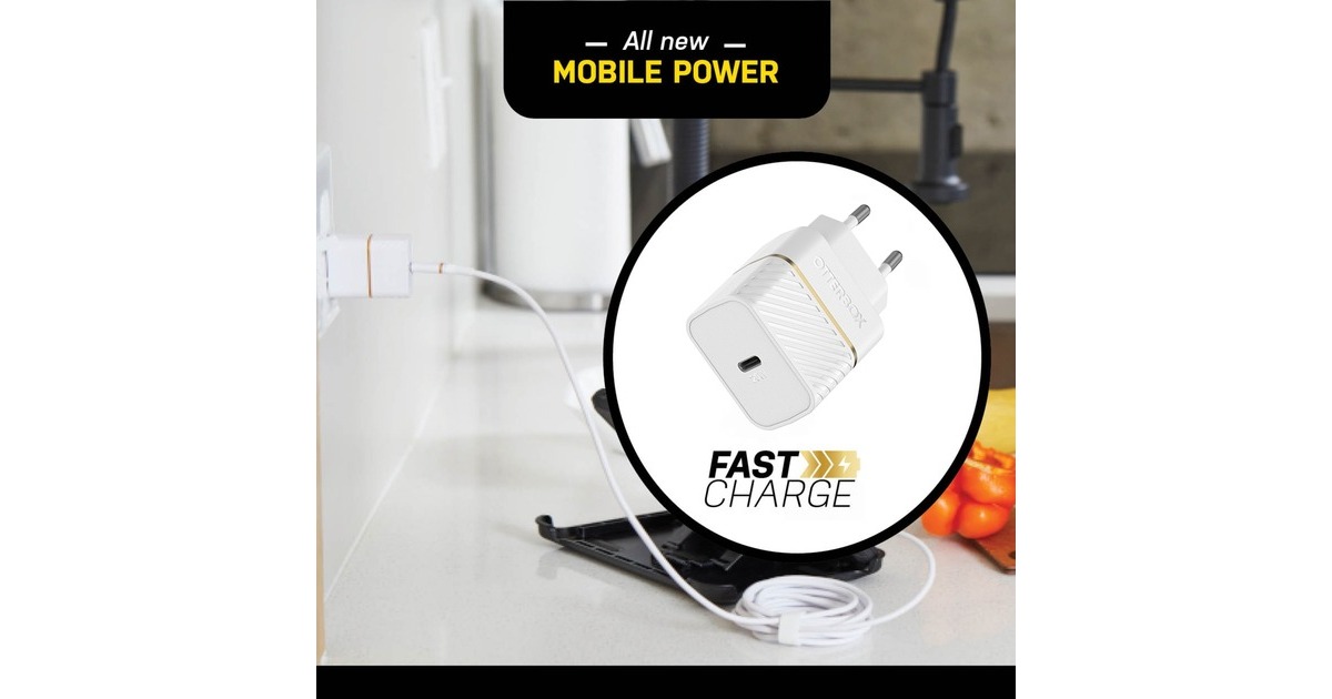 Otterbox EU Wand-Schnelladegerät Premium-Fast Charge, 20W(weiß, USB Power Delivery 3.0, USB-C)