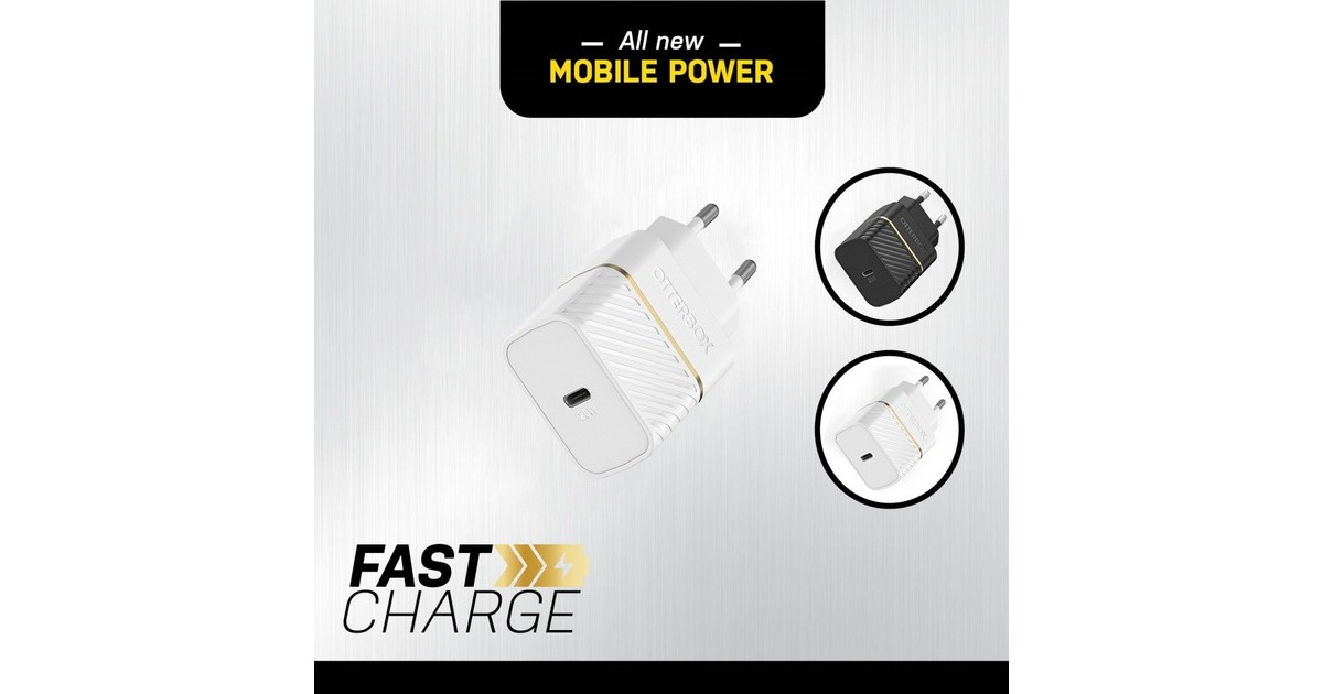 Otterbox EU Wand-Schnelladegerät Premium-Fast Charge, 20W(weiß, USB Power Delivery 3.0, USB-C)