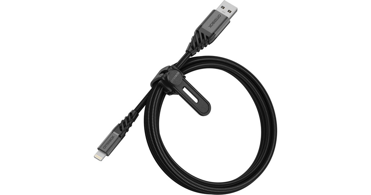 Lightning Stecker(schwarz, 1 Meter, gesleevt)