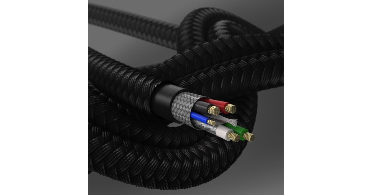 Lightning Stecker(schwarz, 1 Meter, gesleevt)