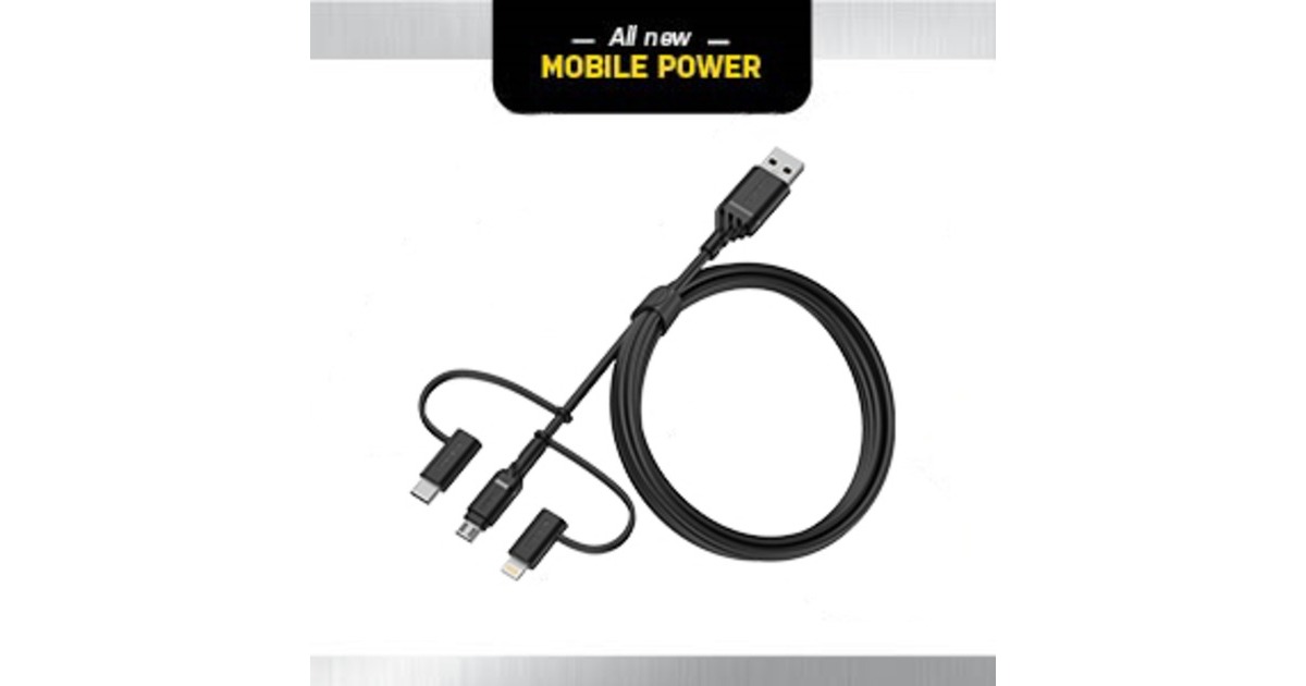 Micro-USB + USB-C + Lightning Stecker(schwarz, 1 Meter)