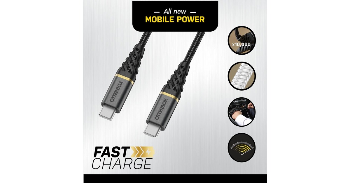 USB-C Stecker(schwarz, 1 Meter, PD, gesleevt)