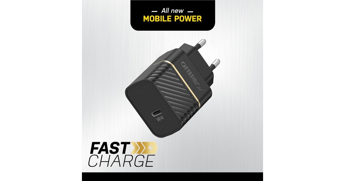 Otterbox USB-C Wand-Schnellladegerät 30W Black Schimmer(schwarz, USB Power Delivery)