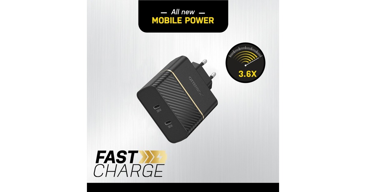 Otterbox USB-C Wand-Schnellladegerät, 50W Combined(schwarz)