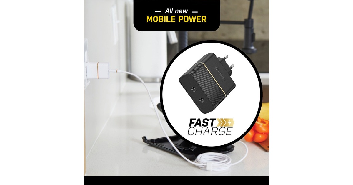 Otterbox USB-C Wand-Schnellladegerät, 50W Combined(schwarz)