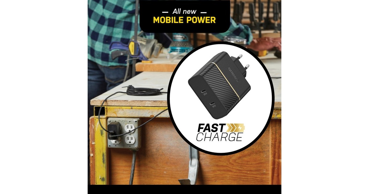 Otterbox USB-C Wand-Schnellladegerät, 50W Combined(schwarz)