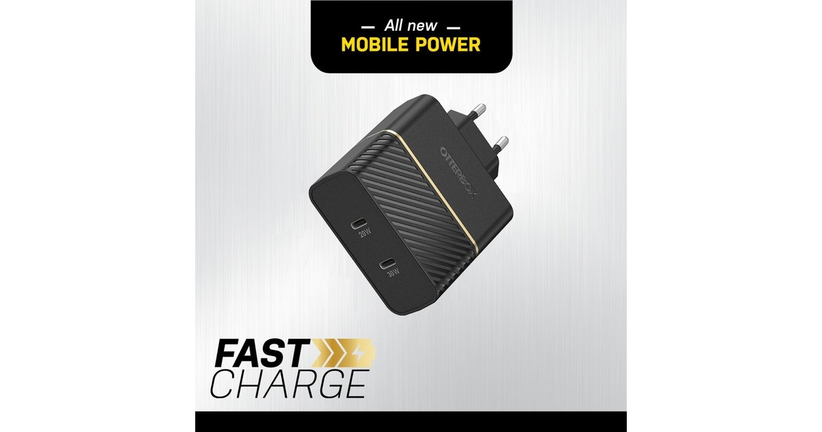 Otterbox USB-C Wand-Schnellladegerät, 50W Combined(schwarz)