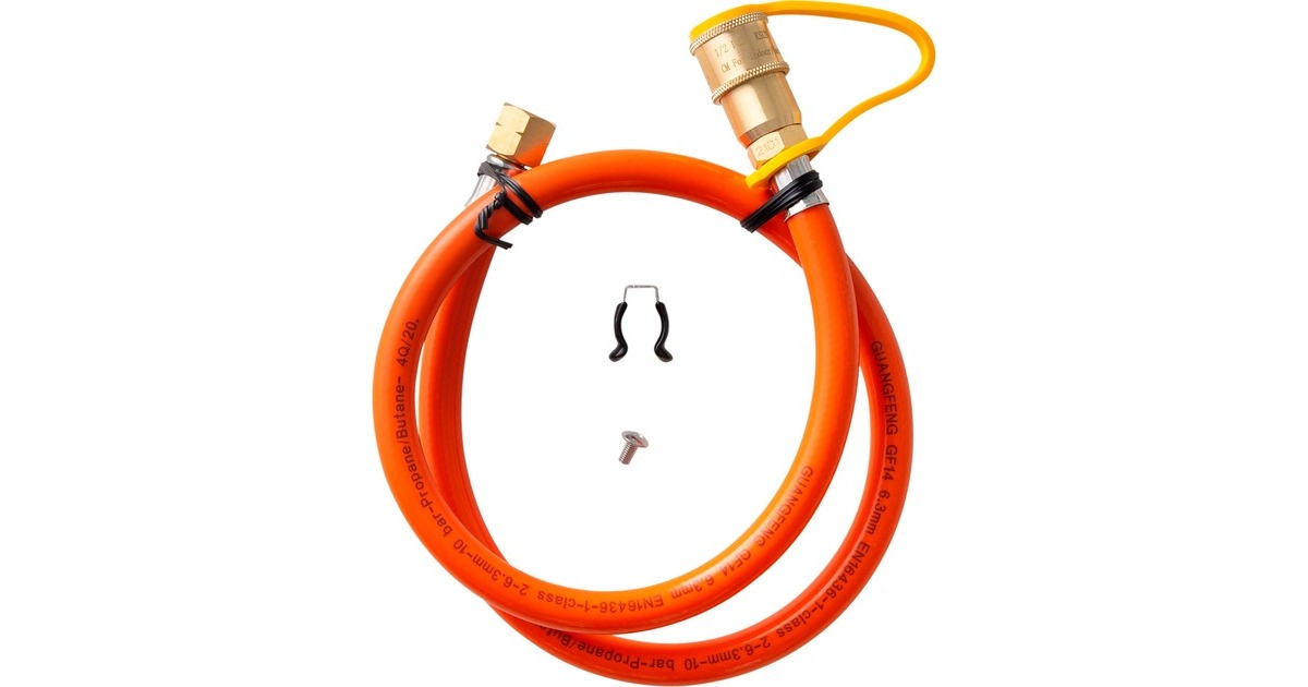 Otto Wilde Grillers Gasschlauch Quick-Connect, Flaschenanschluss(orange, 80cm)