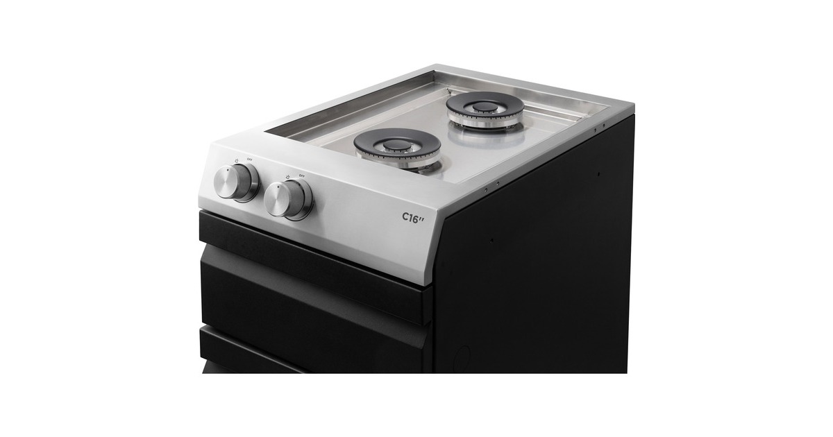 Otto Wilde Grillers Kochfeld C16 Add On, 1 Schublade, Gaskocher(schwarz/edelstahl, für G32 Connected, G32 Smart)