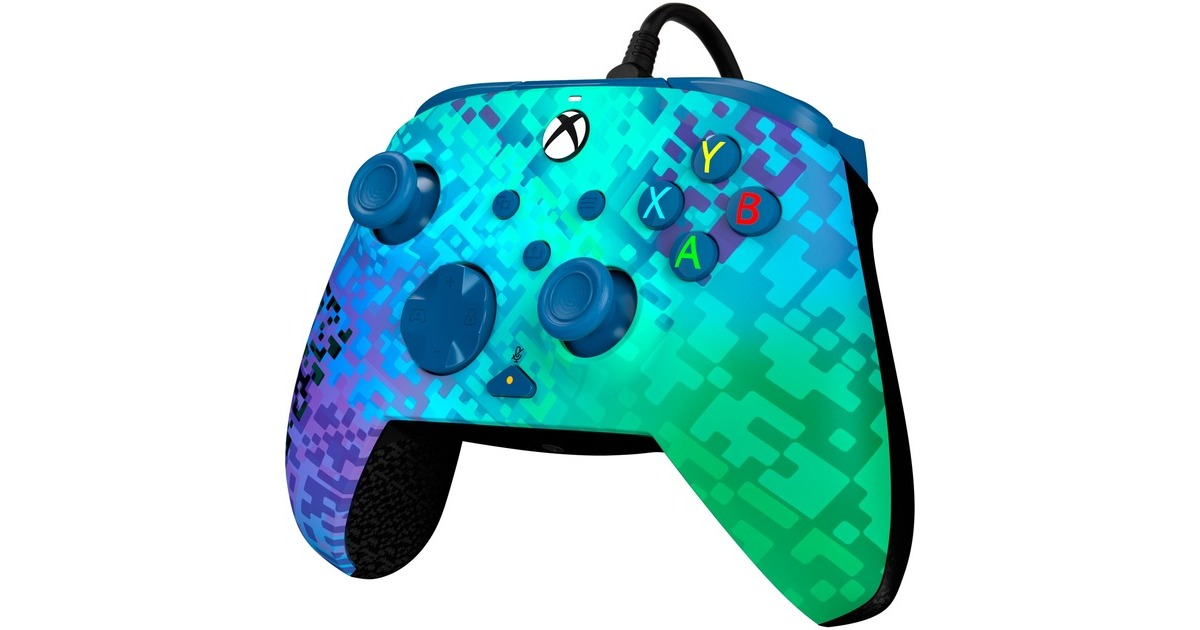 PDP Rematch Advanced Wired Controller - Glitch Green, Gamepad(grün/lila, für Xbox Series X|S, Xbox One, PC)