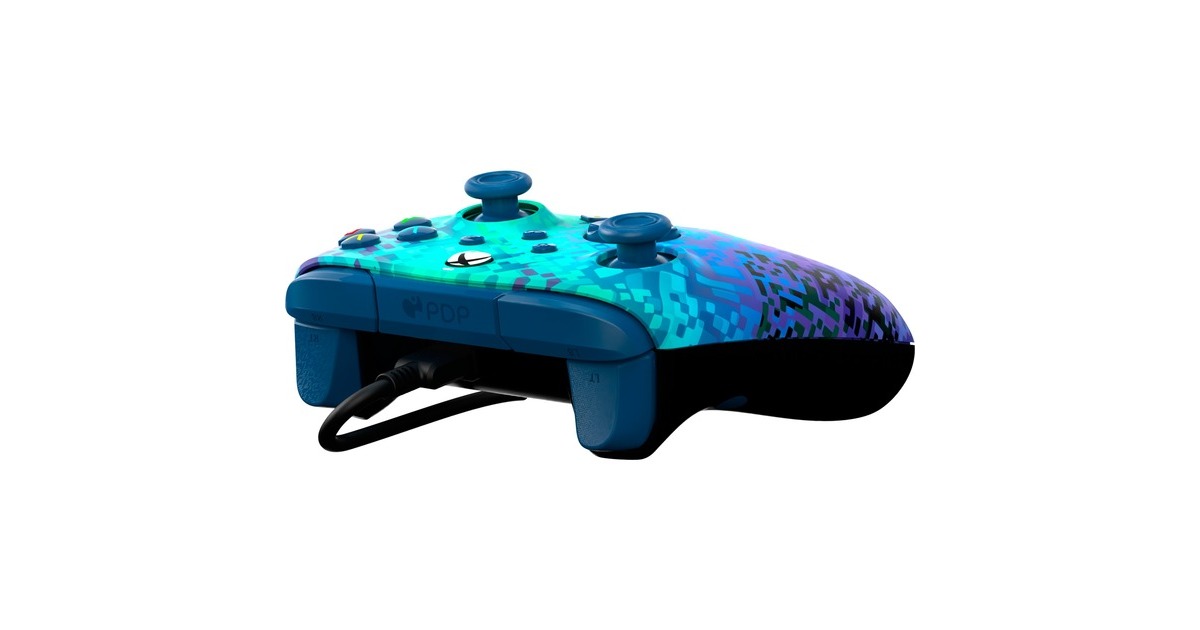 PDP Rematch Advanced Wired Controller - Glitch Green, Gamepad(grün/lila, für Xbox Series X|S, Xbox One, PC)