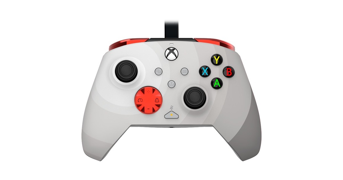 PDP Rematch Advanced Wired Controller - Radial White, Gamepad(grau/rot, für Xbox Series X|S, Xbox One, PC)