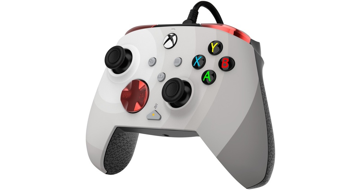 PDP Rematch Advanced Wired Controller - Radial White, Gamepad(grau/rot, für Xbox Series X|S, Xbox One, PC)