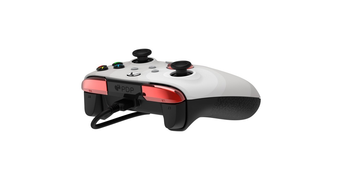 PDP Rematch Advanced Wired Controller - Radial White, Gamepad(grau/rot, für Xbox Series X|S, Xbox One, PC)