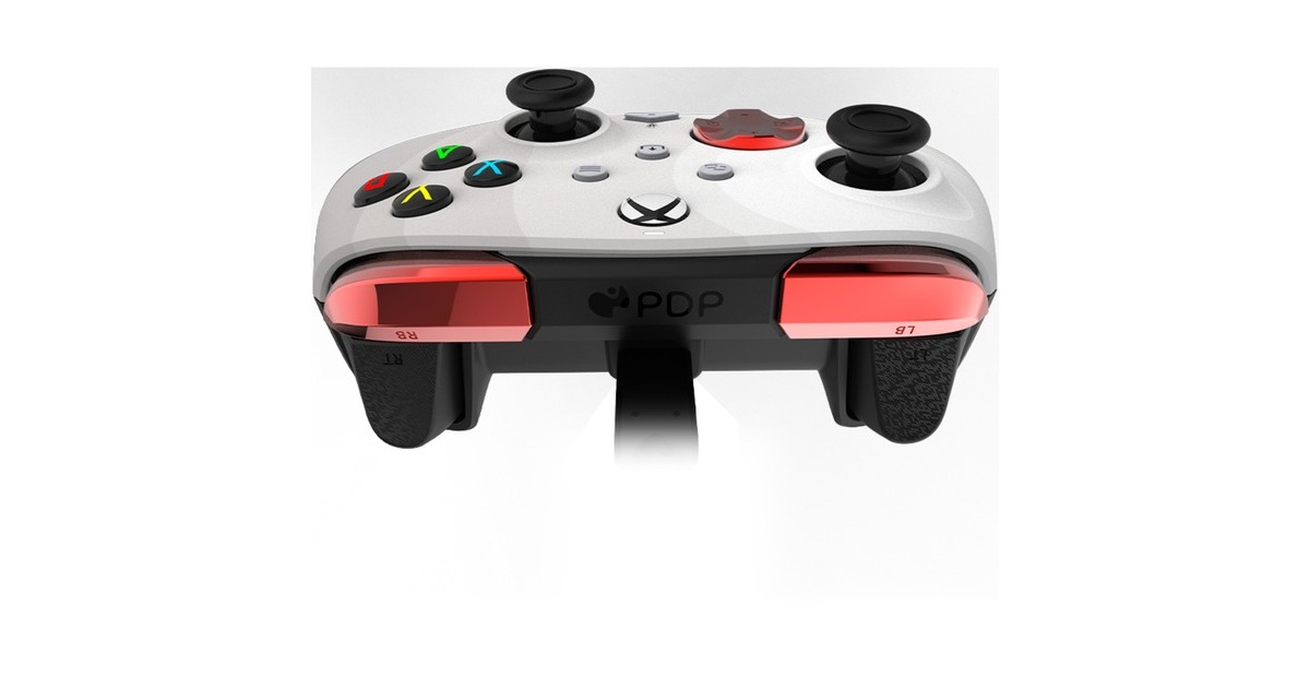 PDP Rematch Advanced Wired Controller - Radial White, Gamepad(grau/rot, für Xbox Series X|S, Xbox One, PC)