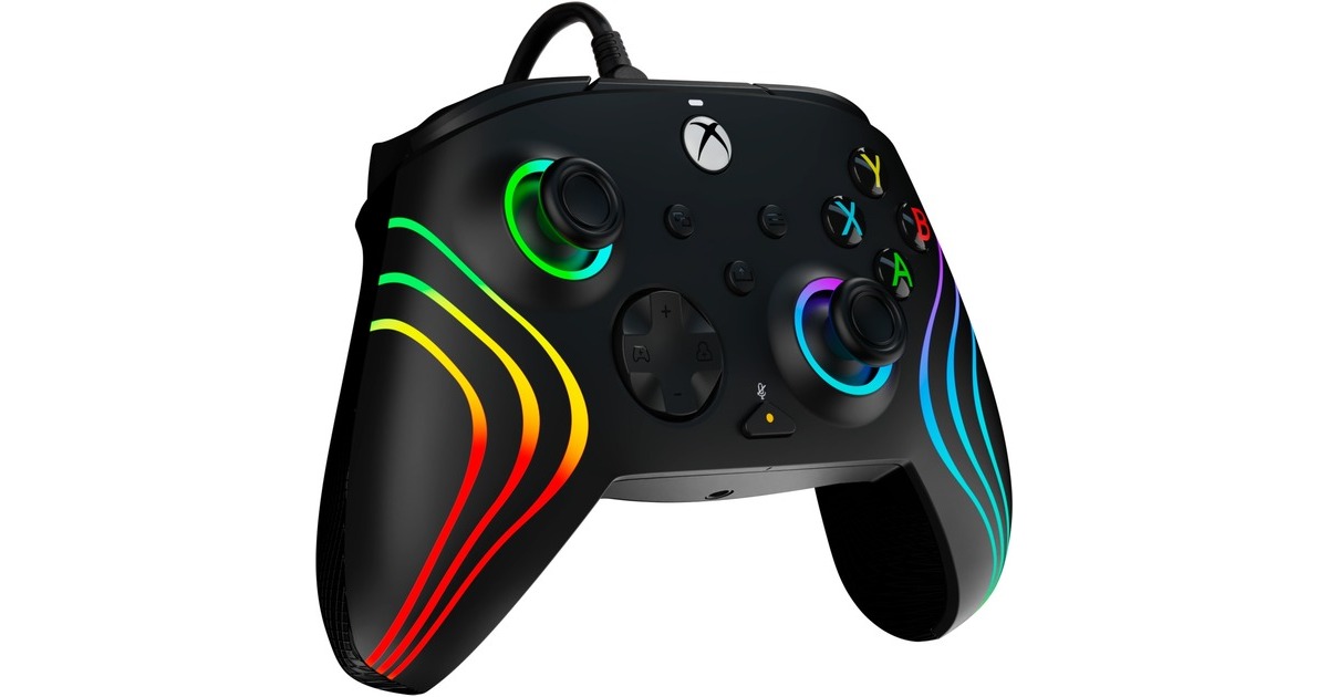 PDP Wired Controller - Afterglow Wave, Gamepad(schwarz, für Xbox Series X|S, Xbox One, PC)