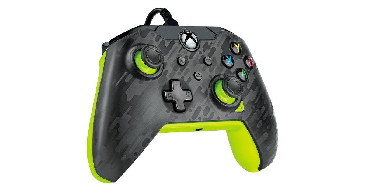 PDP Wired Controller - Electric Carbon, Gamepad(anthrazit/neon-grün, für Xbox Series X|S, Xbox One, PC)