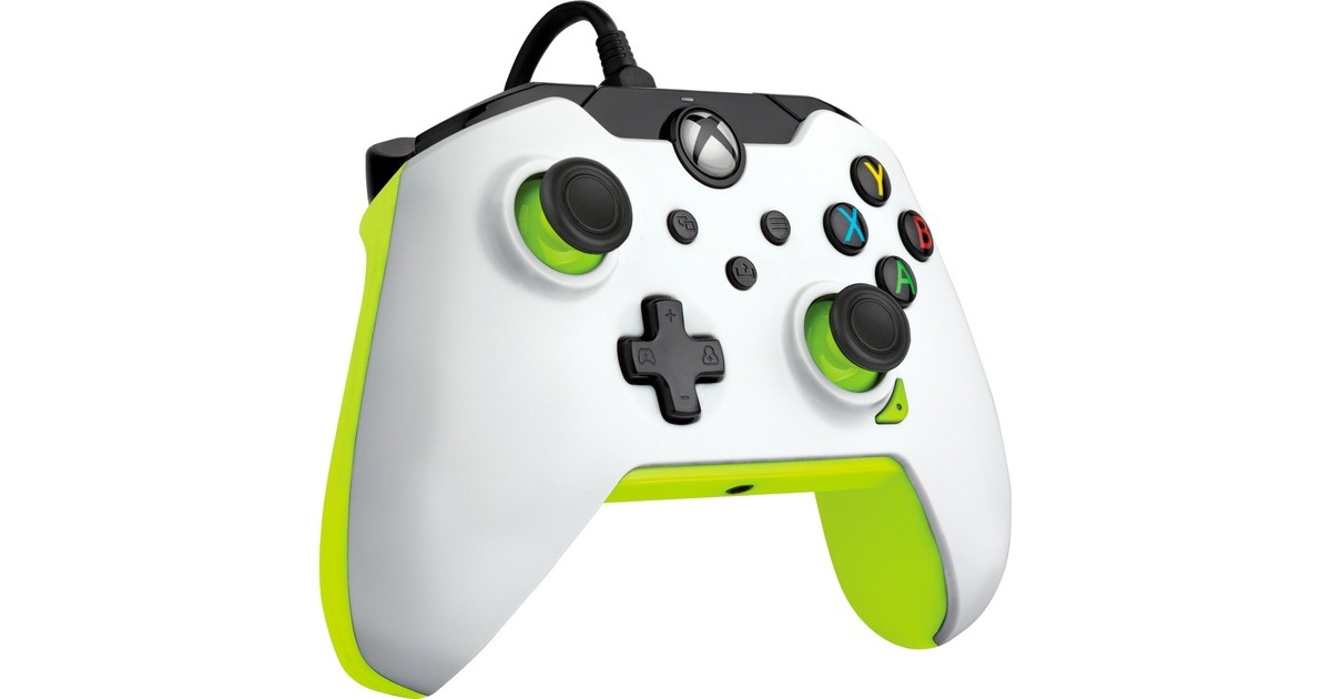 PDP Wired Controller - Electric White, Gamepad(weiß/neon-grün, für Xbox Series X|S, Xbox One, PC)