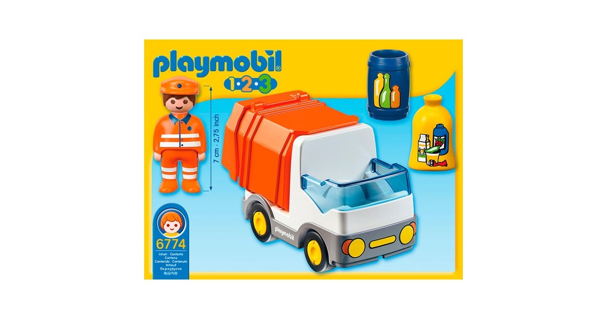 PLAYMOBIL 6774 1.2.3 Müllauto, Konstruktionsspielzeug