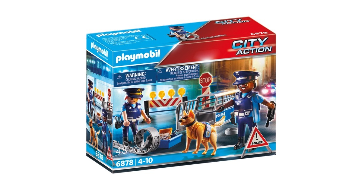 PLAYMOBIL 6878 City Action Polizei-Straßensperre, Konstruktionsspielzeug