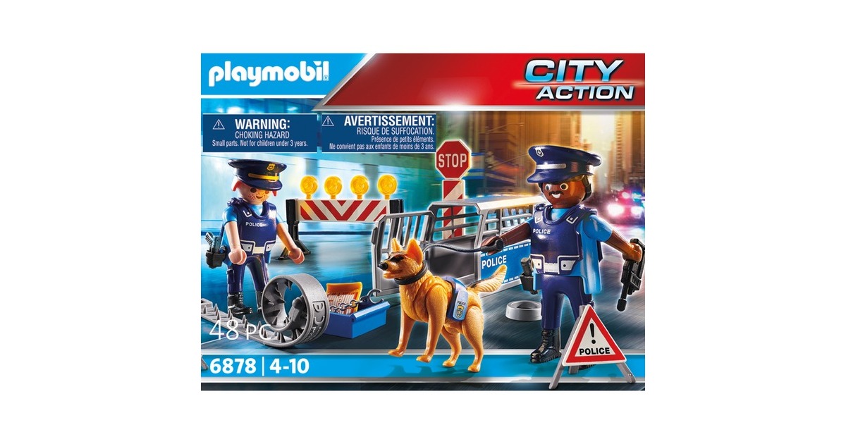 PLAYMOBIL 6878 City Action Polizei-Straßensperre, Konstruktionsspielzeug