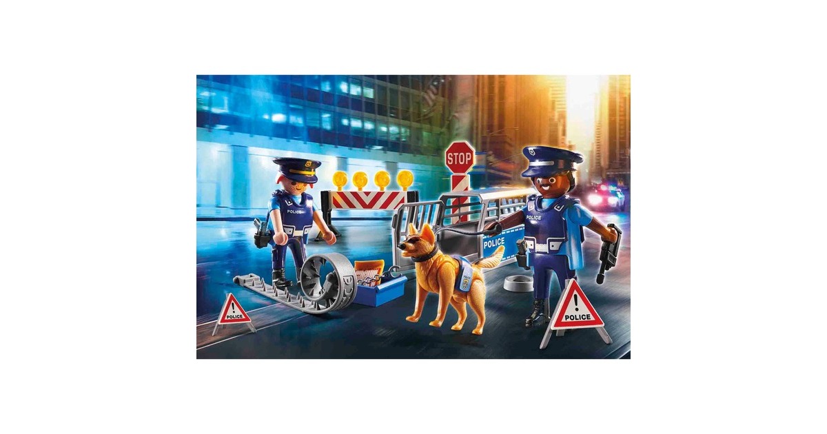 PLAYMOBIL 6878 City Action Polizei-Straßensperre, Konstruktionsspielzeug